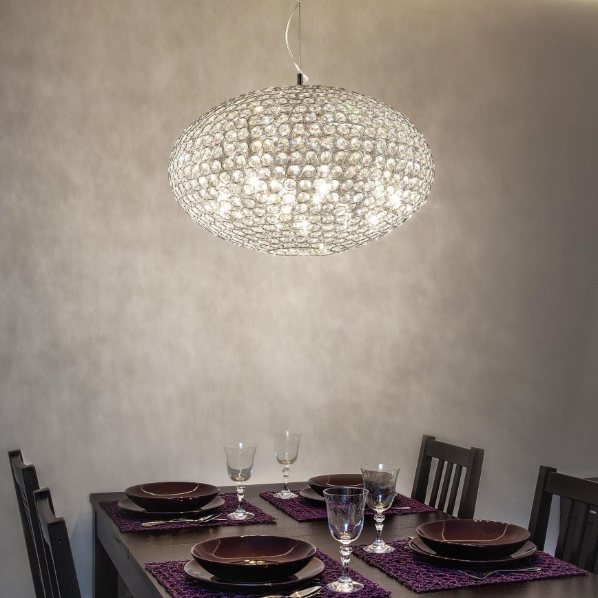 Ideal Lux - Kristall-lühter ORION 12xE14/40W/230V d. 60 cm hõbedane