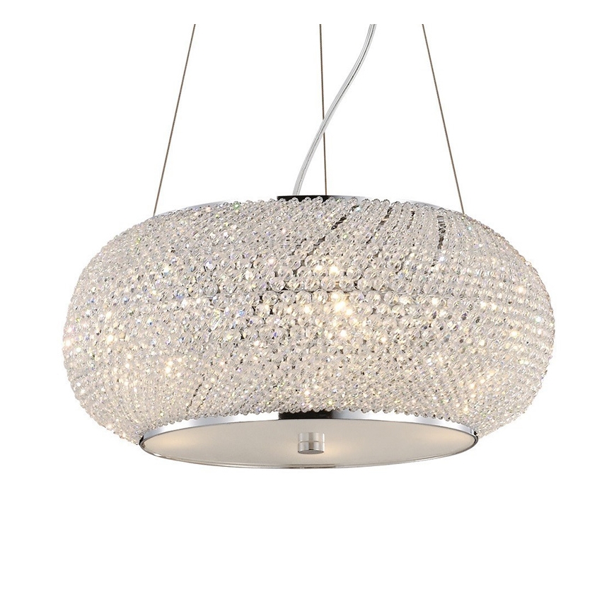 Ideal Lux - Kristall-lühter PASHA 10xE14/40W/230V d. 55 cm läikiv kroom