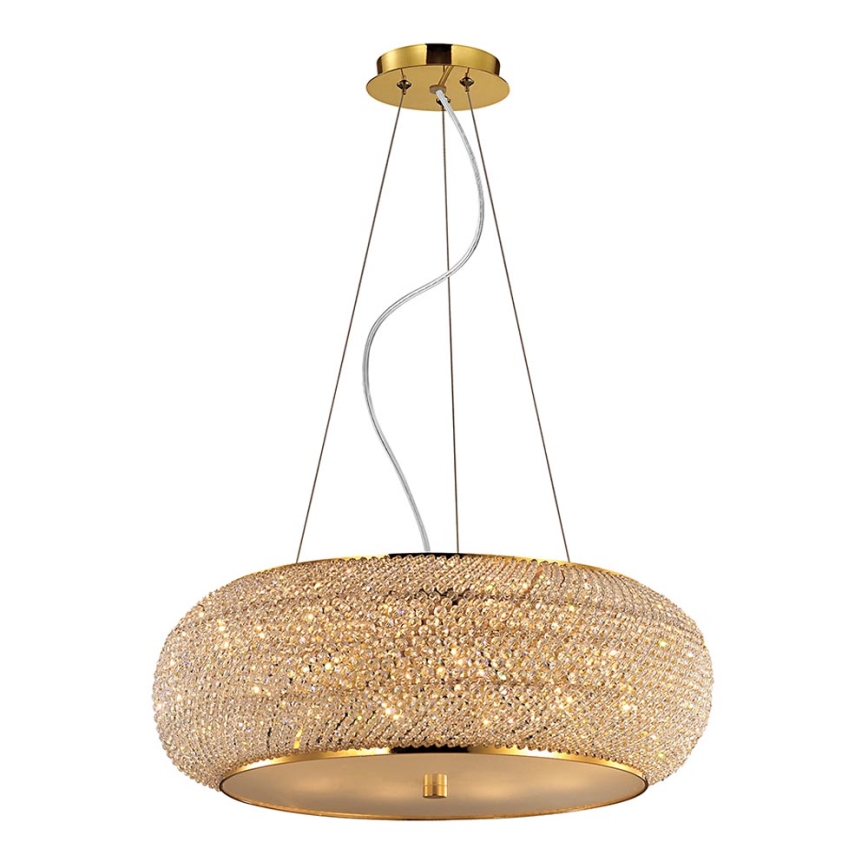 Ideal Lux - Kristall-lühter PASHA 10xE14/40W/230V d. 55 cm kuldne