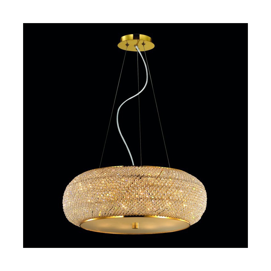 Ideal Lux - Kristall-lühter PASHA 10xE14/40W/230V d. 55 cm kuldne