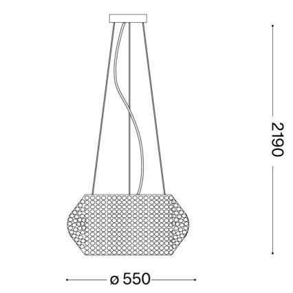 Ideal Lux - Kristall-lühter PASHA 10xE14/40W/230V d. 55 cm kuldne