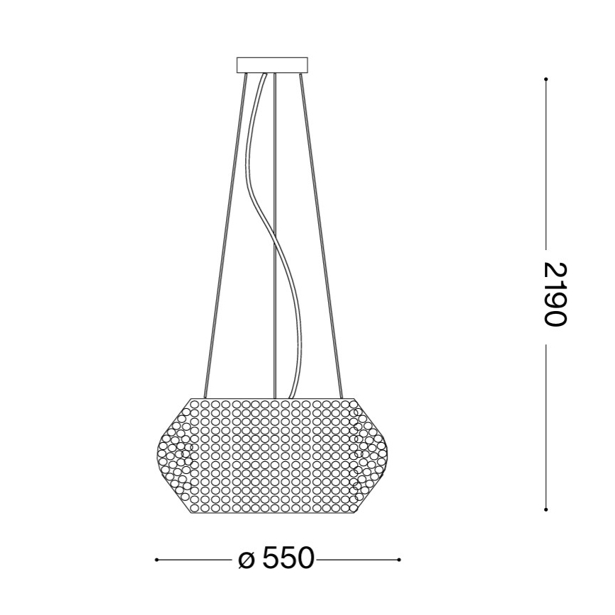 Ideal Lux - Kristall-lühter PASHA 10xE14/40W/230V d. 55 cm kuldne