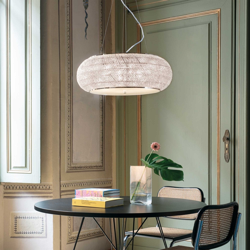 Ideal Lux - Kristall-lühter PASHA 14xE14/40W/230V d. 65 cm läikiv kroom