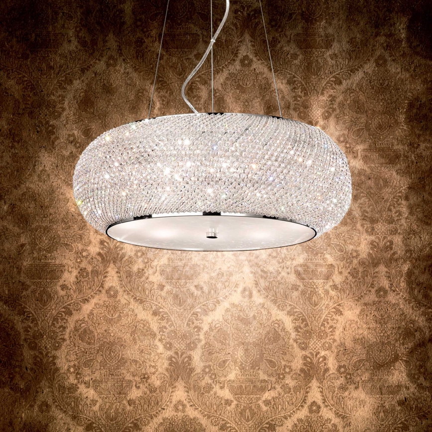 Ideal Lux - Kristall-lühter PASHA 14xE14/40W/230V d. 65 cm läikiv kroom