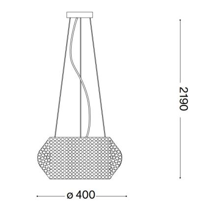 Ideal Lux - Kristall-lühter PASHA 6xE14/40W/230V d. 40 cm kuldne
