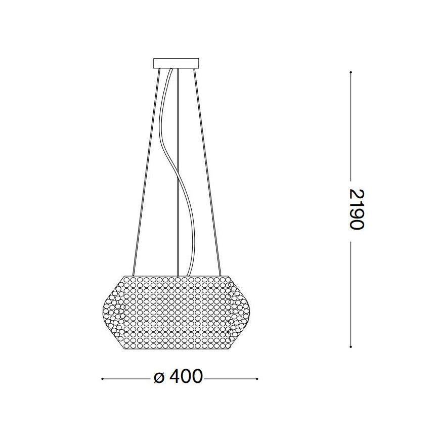 Ideal Lux - Kristall-lühter PASHA 6xE14/40W/230V d. 40 cm kuldne
