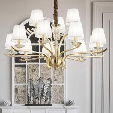 Ideal Lux - Kristall-lühter PEGASO 12xE14/28W/230V d. 102 cm kuldne