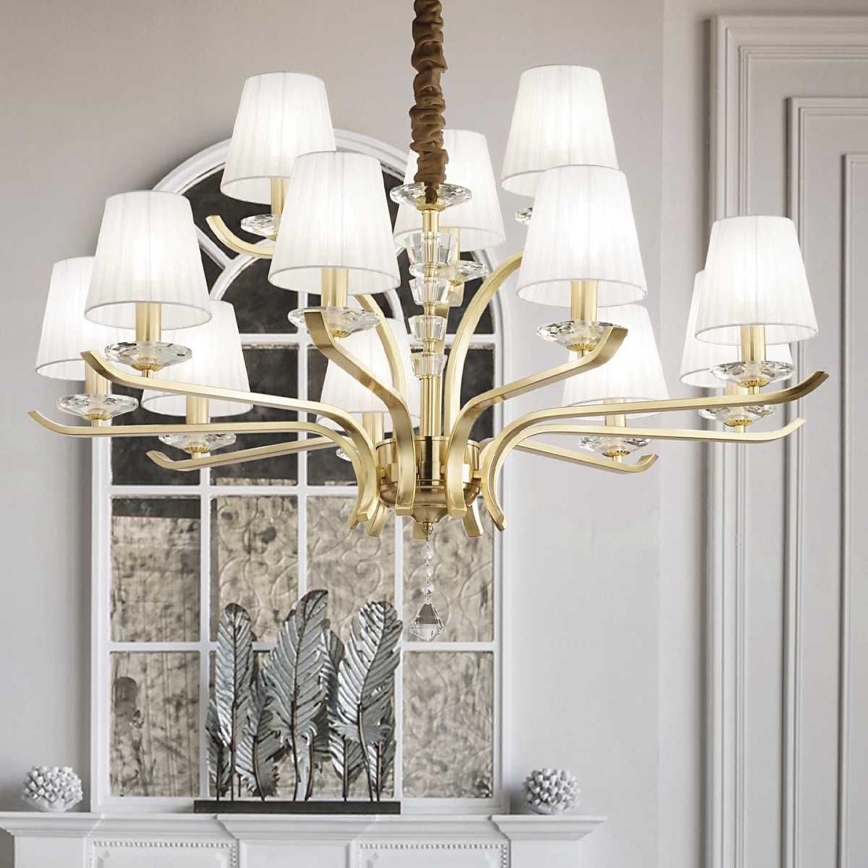 Ideal Lux - Kristall-lühter PEGASO 12xE14/28W/230V d. 102 cm kuldne