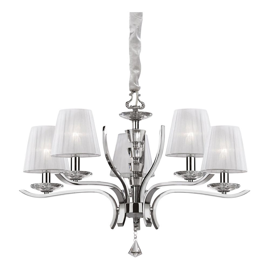 Ideal Lux - Kristall-lühter PEGASO 5xE14/28W/230V d. 72 cm läikiv kroom