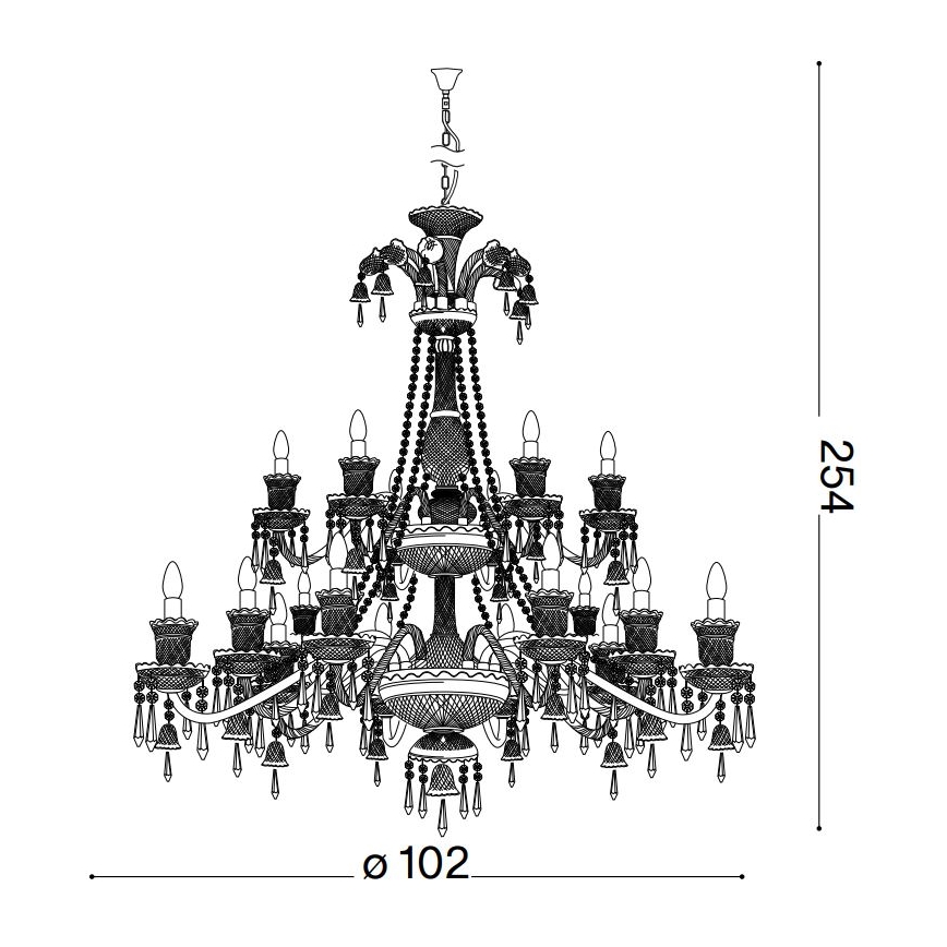 Ideal Lux - Kristall-lühter REDENTORE 18xE14/40W/230V d. 102 cm läbipaistev