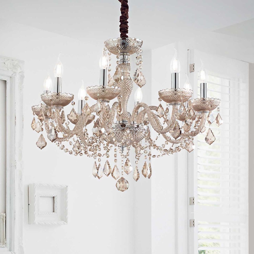 Ideal Lux - Kristall-lühter ROSE 8xE14/40W/230V d. 78 cm beež