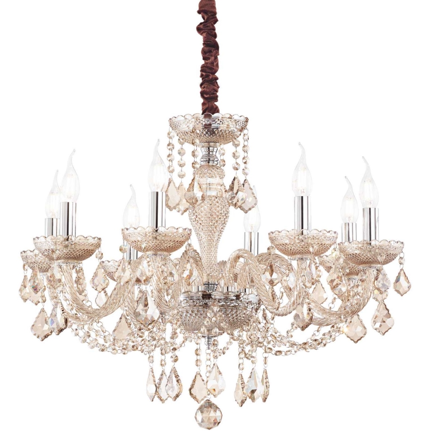 Ideal Lux - Kristall-lühter ROSE 8xE14/40W/230V d. 78 cm beež