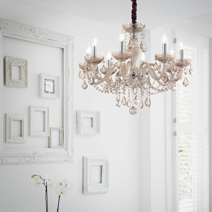 Ideal Lux - Kristall-lühter ROSE 8xE14/40W/230V d. 78 cm beež