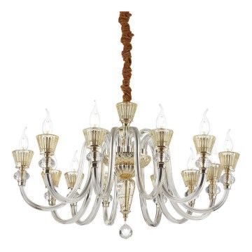 Ideal Lux - Kristall-lühter STRAUSS 12xE14/40W/230V d. 84,5 cm messing