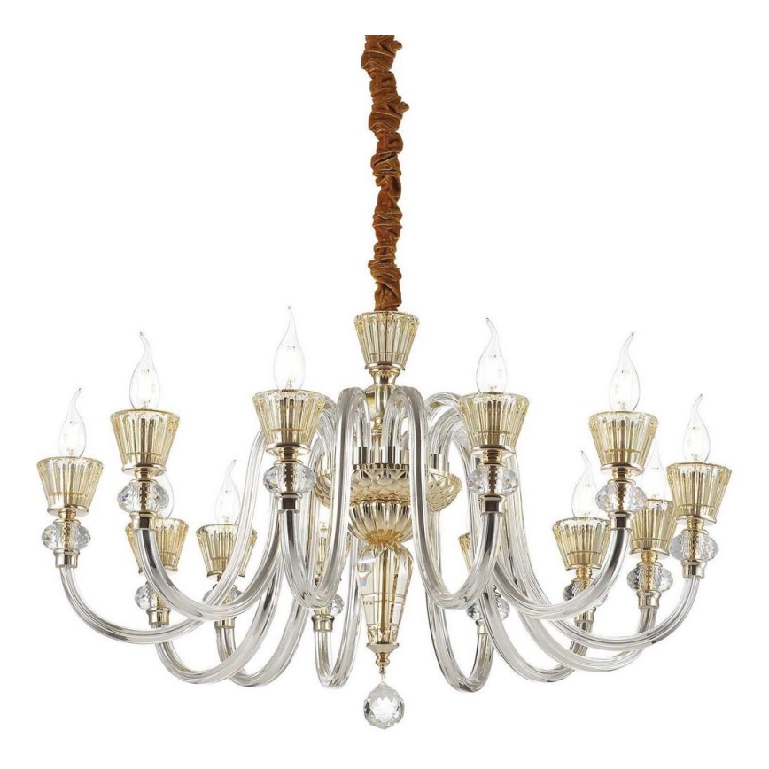 Ideal Lux - Kristall-lühter STRAUSS 12xE14/40W/230V d. 84,5 cm messing