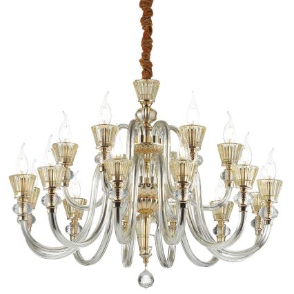 Ideal Lux - Kristall-lühter STRAUSS 18xE14/40W/230V d. 85 cm messing
