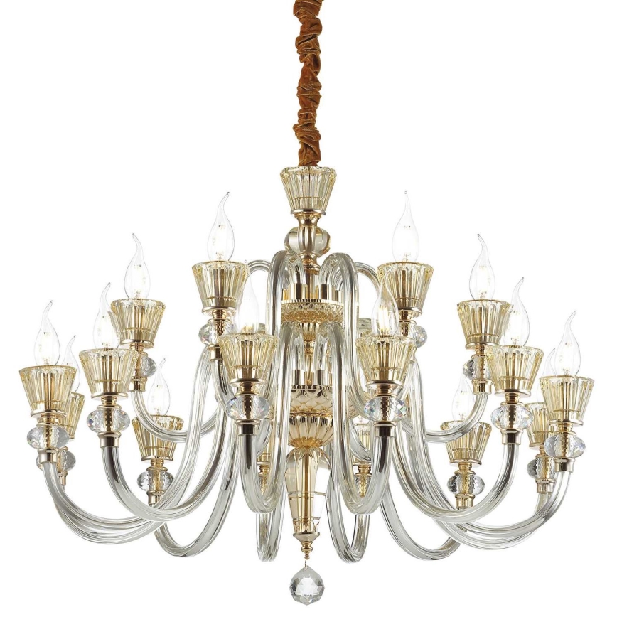 Ideal Lux - Kristall-lühter STRAUSS 18xE14/40W/230V d. 85 cm messing