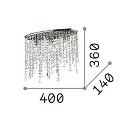 Ideal Lux - kristallist laelamp RAIN 3xE14/40W/230V läikiv kroom