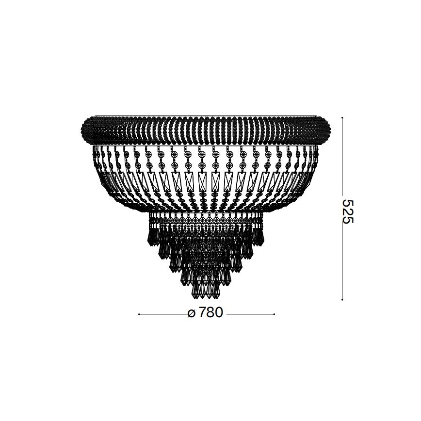Ideal Lux - Kristallist laevalgusti DUBAI 24xE14/28W/230V d. 78 cm läikiv kroom