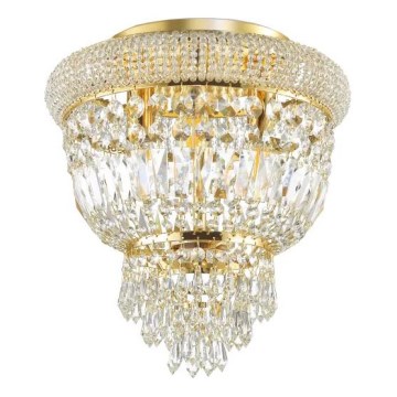 Ideal Lux - Kristallist laevalgusti DUBAI 3xE14/28W/230V d. 32 cm kuldne