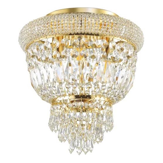 Ideal Lux - Kristallist laevalgusti DUBAI 3xE14/28W/230V d. 32 cm kuldne