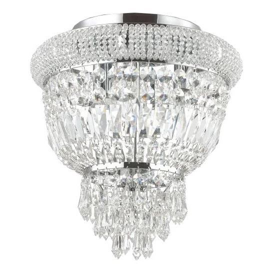 Ideal Lux - Kristallist laevalgusti DUBAI 3xE14/28W/230V d. 32 cm läikiv kroom