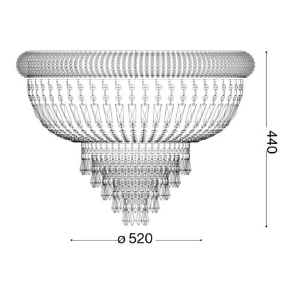 Ideal Lux - Kristallist laevalgusti DUBAI 6xE14/28W/230V d. 52 cm kuldne