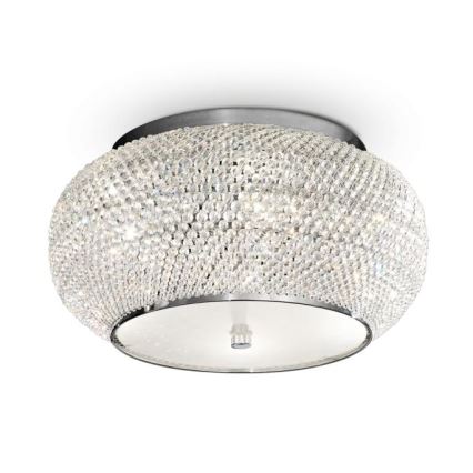 Ideal Lux - Kristallist laevalgusti PASHA 6xE14/40W/230V d. 40 cm läikiv kroom
