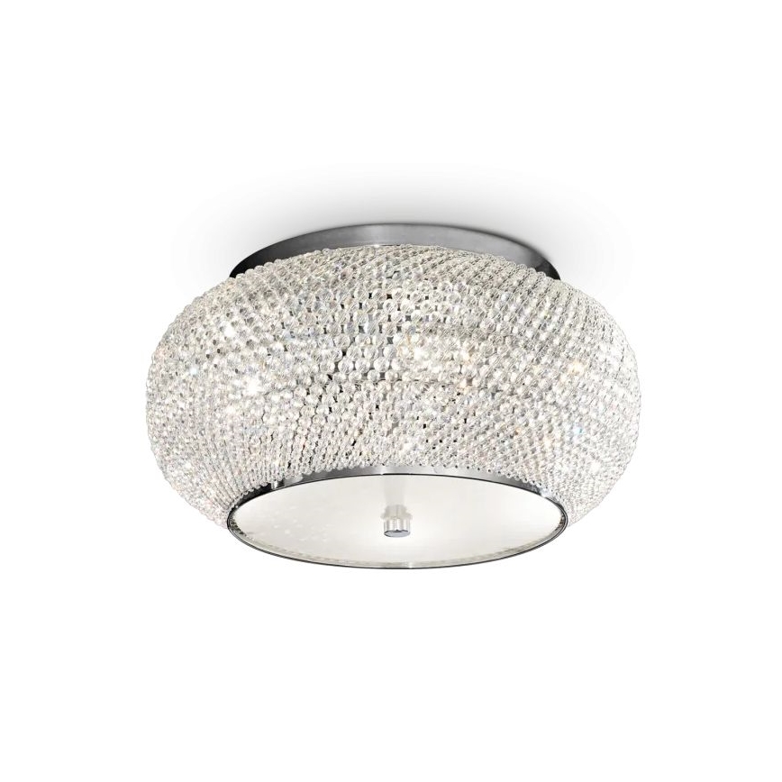 Ideal Lux - Kristallist laevalgusti PASHA 6xE14/40W/230V d. 40 cm läikiv kroom
