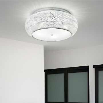 Ideal Lux - Kristallist laevalgusti PASHA 6xE14/40W/230V d. 40 cm läikiv kroom