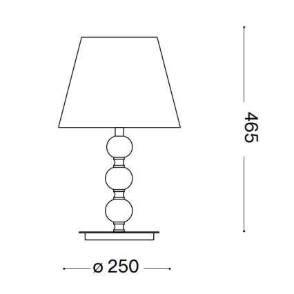 Ideal Lux - Kristallist laualamp QUEEN 1xE27/60W/230V kuldne