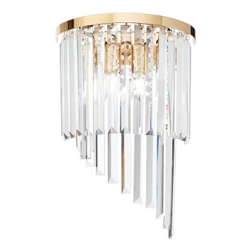 Ideal Lux - Kristallist seinavalgusti CARLTON 3xE14/40W/230V kuldne