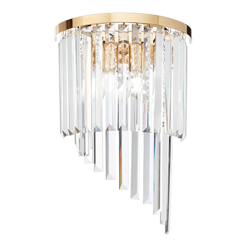 Ideal Lux - Kristallist seinavalgusti CARLTON 3xE14/40W/230V kuldne