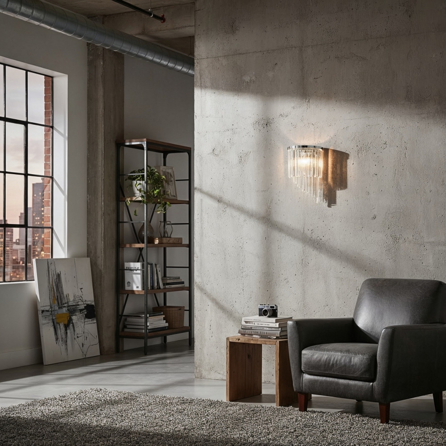 Ideal Lux - Kristallist seinavalgusti CARLTON 3xE14/40W/230V läikiv kroom