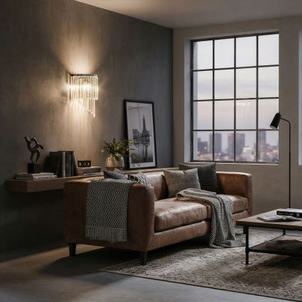 Ideal Lux - Kristallist seinavalgusti CARLTON 3xE14/40W/230V läikiv kroom