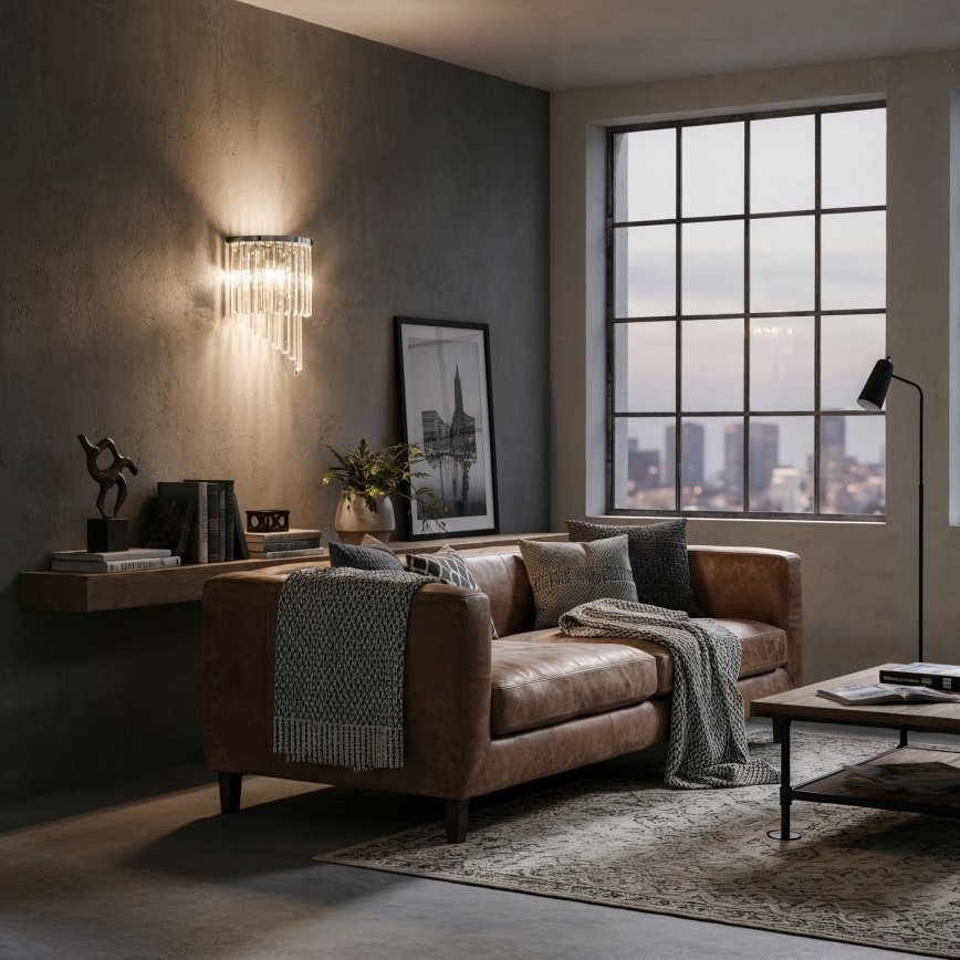 Ideal Lux - Kristallist seinavalgusti CARLTON 3xE14/40W/230V läikiv kroom