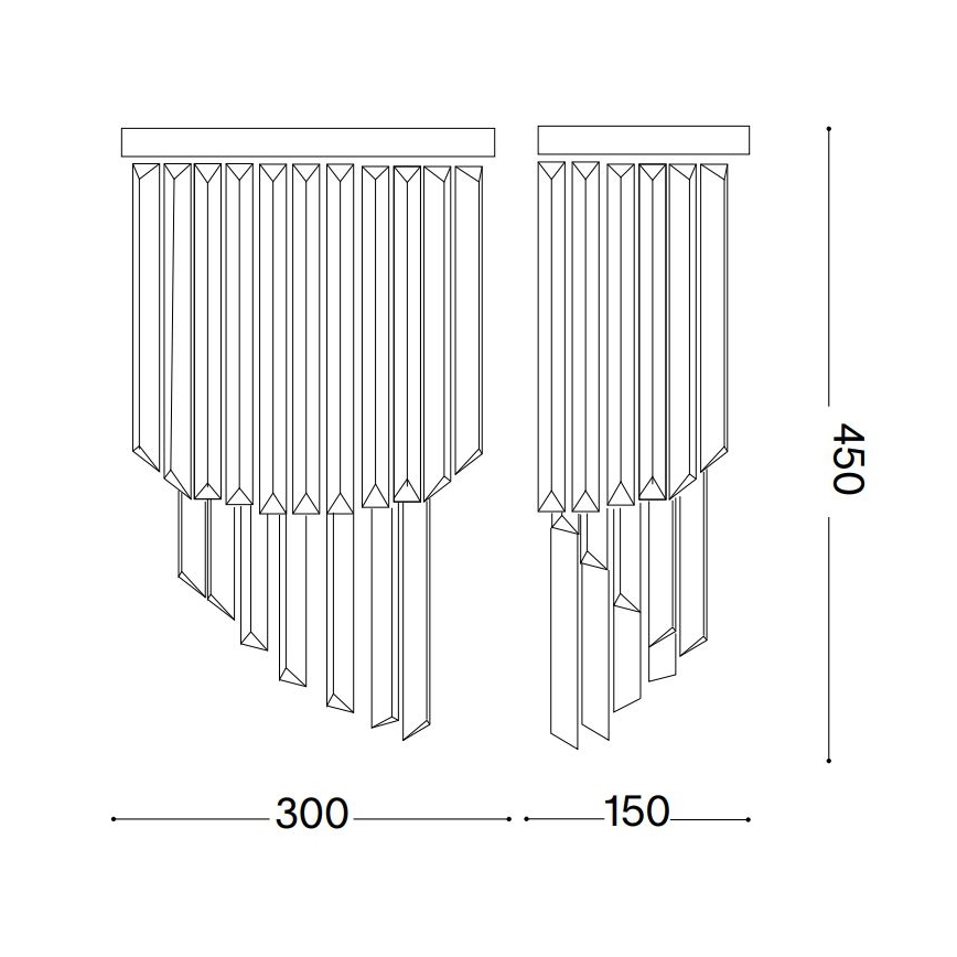 Ideal Lux - Kristallist seinavalgusti CARLTON 3xE14/40W/230V läikiv kroom