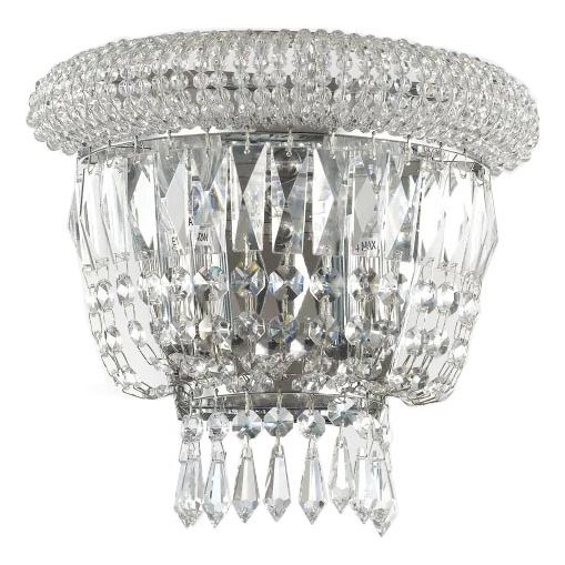 Ideal Lux - Kristallist seinavalgusti DUBAI 2xE14/28W/230V läikiv kroom