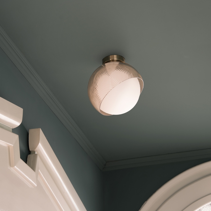 Ideal Lux - laevalgusti BLOOM 1xE27/42W/230V, Ø 22 cm, kuldne/suitsune beež