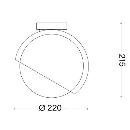 Ideal Lux - laevalgusti BLOOM 1xE27/42W/230V, Ø 22 cm, kuldne/suitsune beež