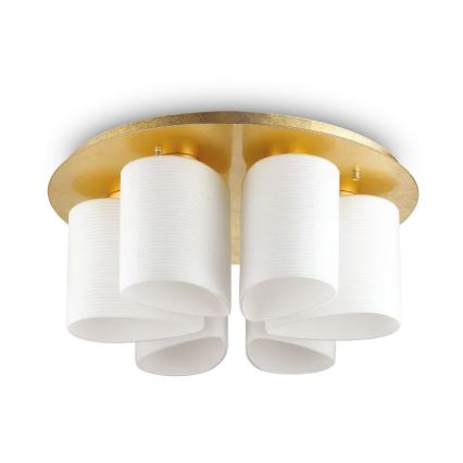 Ideal Lux - Laevalgusti DAISY 6xE27/52W/230V d. 60 cm kuldne/valge