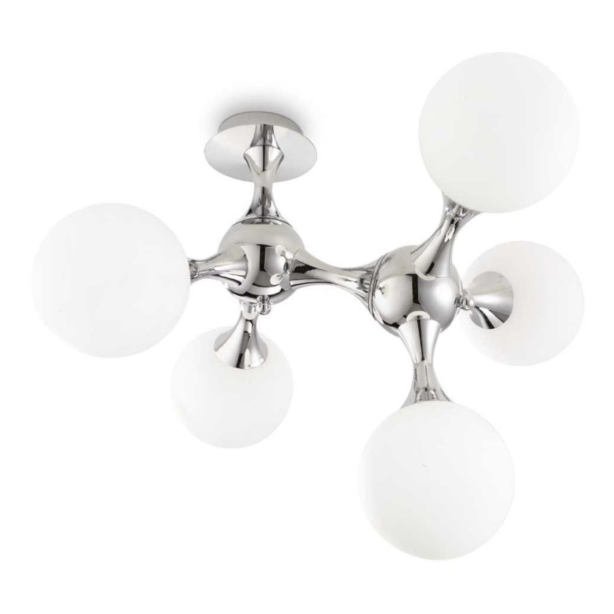 Ideal Lux - Laevalgusti NODI 5xE14/28W/230V läikiv kroom/valge