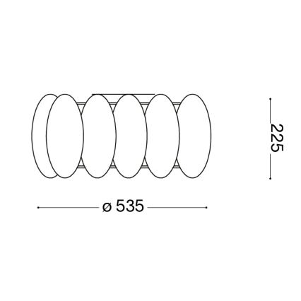 Ideal Lux - laevalgusti OVALINO 8xE27/60W/230V läbimõõt 53,5 cm valge