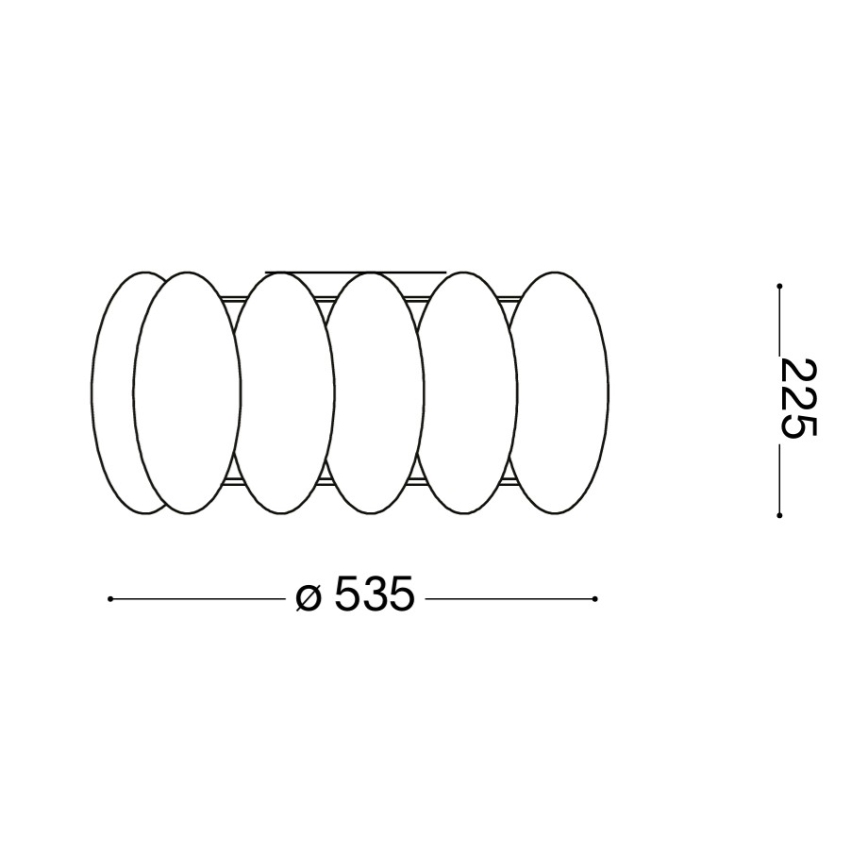 Ideal Lux - laevalgusti OVALINO 8xE27/60W/230V läbimõõt 53,5 cm valge