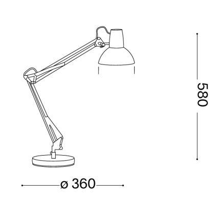 Ideal Lux - Laualamp WALLY 1xE27/42W/230V must/vaskne
