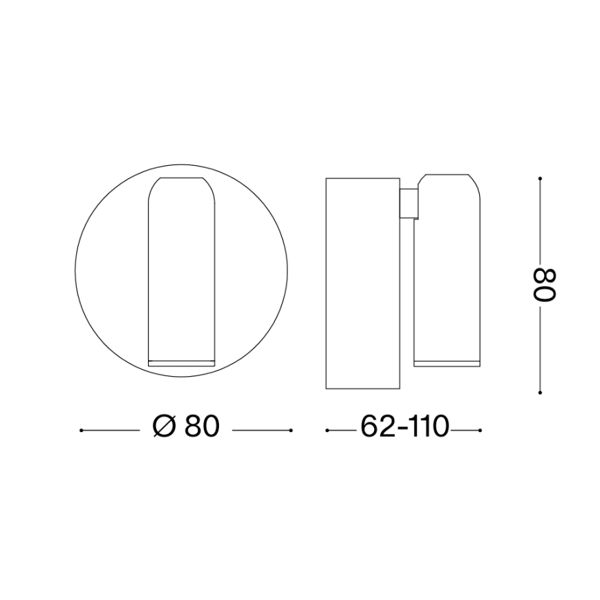 Ideal Lux - LED hämardatav laetav puutejuhtimisega seinale kinnitatav suunavalgusti BEAN LED/3W/5V CRI 95 must