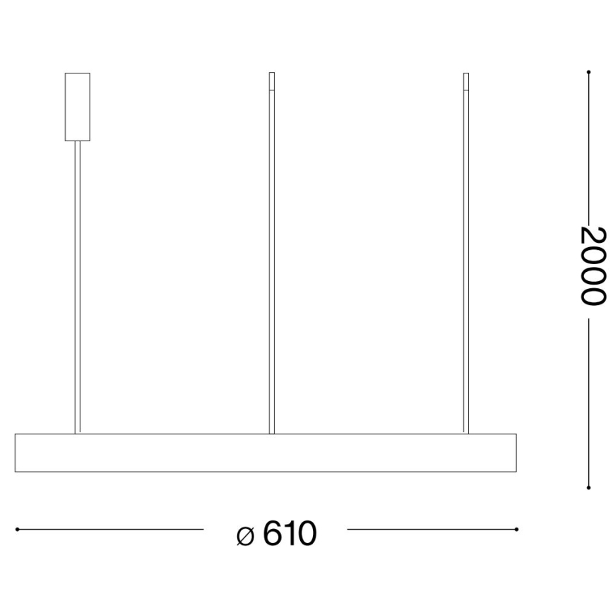 Ideal Lux - LED Hämardatav lühter GEMINI LED/48W/230V d. 61 cm CRI 90 must