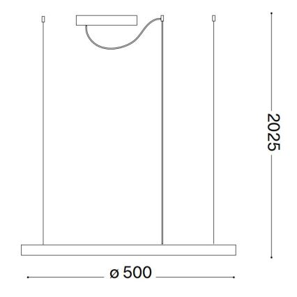 Ideal Lux - LED Hämardatav lühter ORACLE SLIM LED/28W/230V 4000K d. 50 cm CRI 90 must