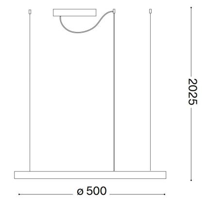 Ideal Lux - LED Hämardatav lühter ORACLE SLIM LED/28W/230V 4000K d. 50 cm CRI 90 valge