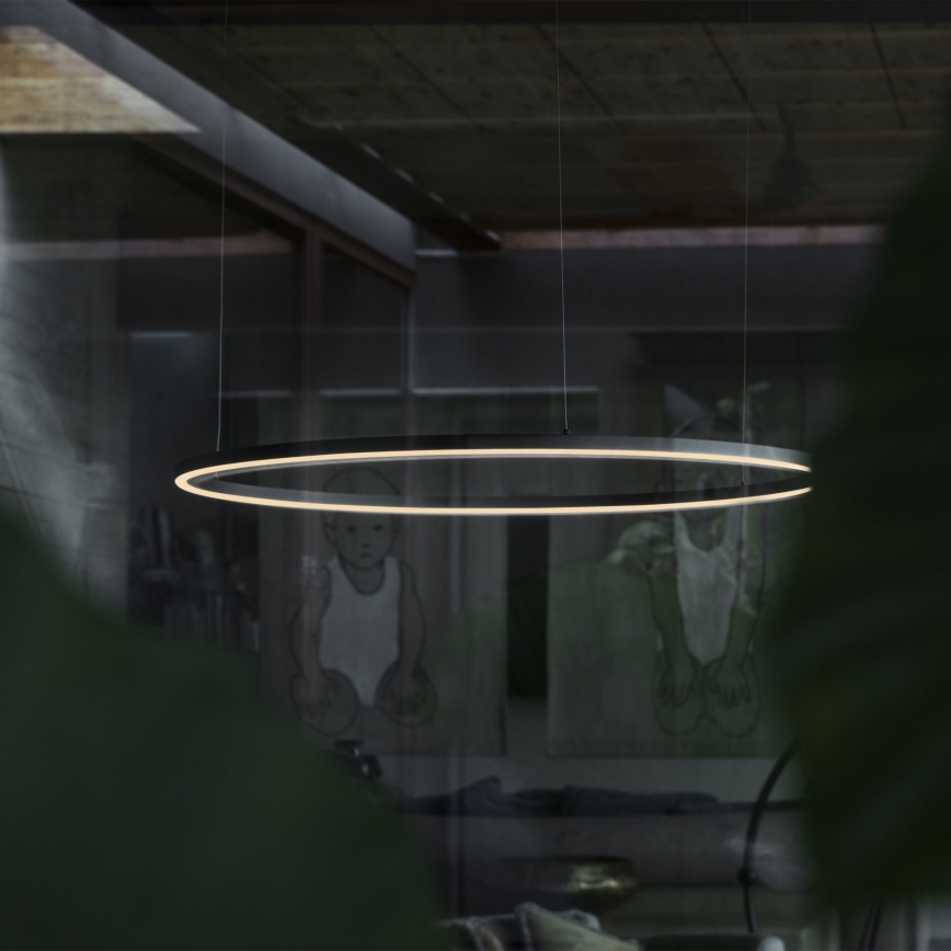 Ideal Lux - LED Hämardatav lühter ORACLE SLIM LED/40W/230V 4000K d. 70 cm CRI 90 must